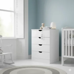 Compact white chest of drawers for a nursery or child's bedroom under £200.