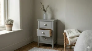 Compact 3-drawer Shaker chest of drawers suitable for a small guest room or bedside.