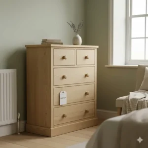 Traditional solid pine 5-drawer chest of drawers offering great value for under £200.