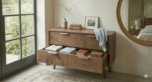 A beautifully restored vintage G-Plan style mid century modern chest of drawers.