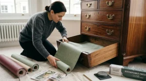 Easy-to-wipe drawer liners that help prevent mould and musty smells in bedroom storage.