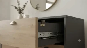 Family-friendly soft-close chest of drawers designed with anti-slam technology to protect fingers in a child's bedroom.